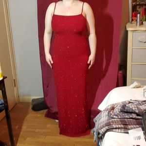 Evening gown sparkly red